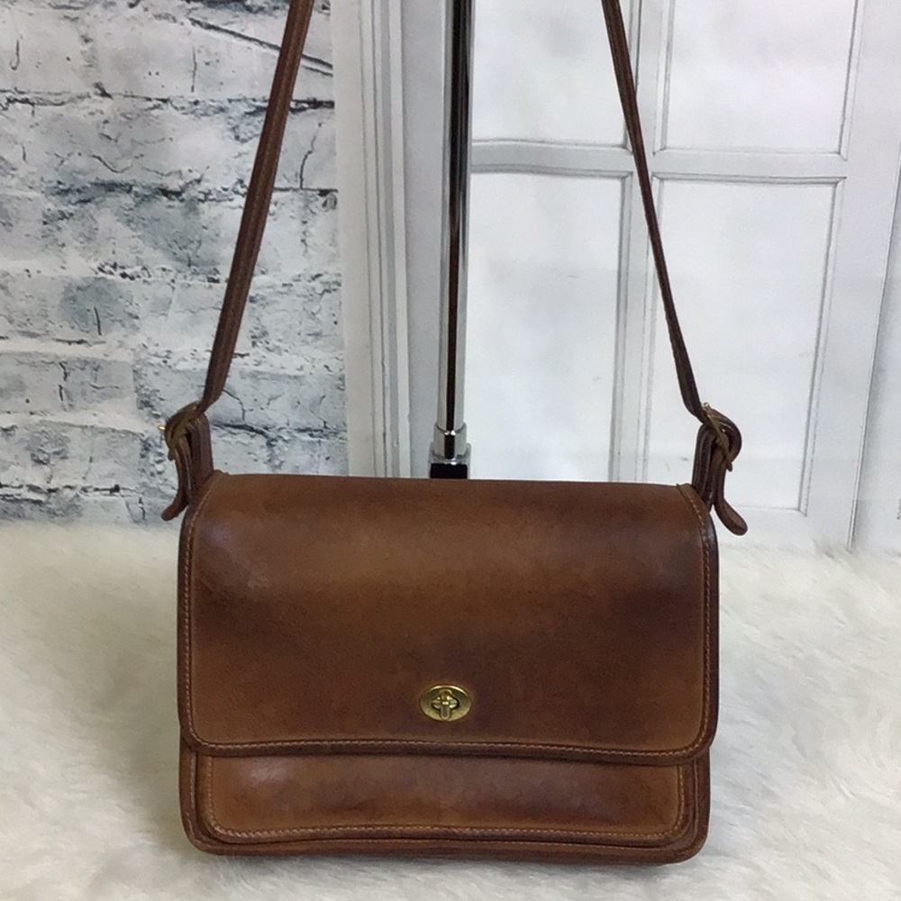 Coach Brown Leather Crossbody Shoulder Bag
